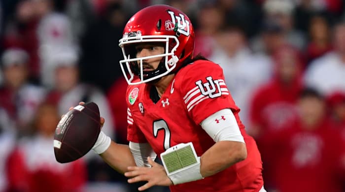 Utah QB Cameron Rising looks to pass